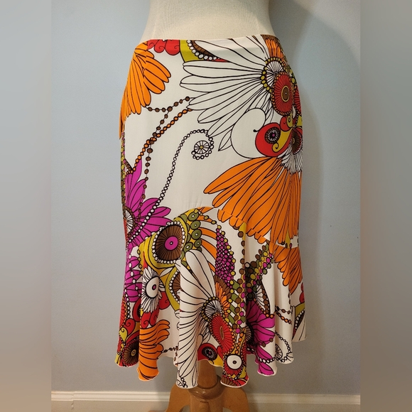 Trina Turk Dresses & Skirts - Trina Turk Floral Fit and Flare Silk Y2K Skirt SZ 8